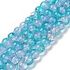 Two Tone Crackle Glass Beads Strands X-CCG-Q002-8mm-A33-1