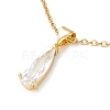 Clear Cubic Zirconia Teardrop Pendant Necklace NJEW-O125-60G-1