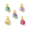 Natural White Jade Dyed Bead Pendants PALLOY-JF02306-1