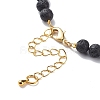 Natural Lava Rock & Gemstone Heart Beaded Necklace NJEW-JN03996-5