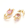 Brass Micro Pave Cubic Zirconia Pendants KK-N262-115C-G-2