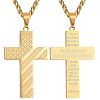 American Flag Bible Cross 304 Stainless Steel Pendant Necklaces for Men FS-WGFCD71-16-1