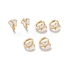 Brass Micro Pave Clear Cubic Zirconia Huggie Hoop Earrings EJEW-I246-01G-2