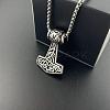 304 Stainless Steel Viking Hammer Pendant Stylish Punk Hip Hop Necklaces NX6366-2
