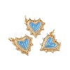 Rack Plating Brass Micro Pave Clear Cubic Zirconia Charms KK-D074-04G-04-2