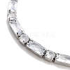 Brass Pave Clear Cubic Zirconia Rectangle & Flat Round Slider Bracelets BJEW-YWC0002-01P-2