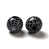 Halloween Printed Spider Webs Colored Wood European Beads X1-WOOD-K007-04C-3