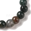 8mm Round Natural Indian Agate  Braided Bead Bracelets BJEW-C067-01B-27-3