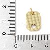 Brass Pave Natural White Shell Hollow Heart Rectangle Charms with Jump Rings KK-S522-16G-3