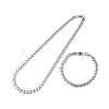 304 Stainless Steel Box Chain Necklaces & Bracelets Sets SJEW-D091-12P-4