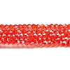 Transparent Electroplate Glass Beads Strands GLAA-F029-3mm-C14-1