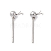 304 Stainless Steel Ball Post Stud Earring Findings STAS-Z035-03P-2