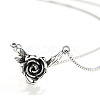 Vintage Brass Rose Flower Pendant Necklaces for Women WGA801E-01-5