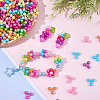 200Pcs Opaque Plastic Tri Beads for Christmas Ornaments Making SACR-SP0001-52-4