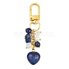3Pcs Natural Lapis Lazuli & Rose Quartz & Amethyst Heart Pendant Decorations HJEW-JM04150-3