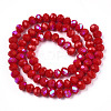 Electroplate Opaque Solid Color Glass Beads Strands EGLA-A044-P4mm-L02-3