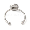 Non-Tarnish 304 Stainless Steel Open Cuff Ring Components X-STAS-I306-05B-P-3