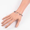 Moon & Star Stainless Steel Gemstone Charm Bracelets BJEW-JB01935-03-5