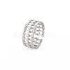 304 Stainless Steel Oval Wrap Open Cuff Ring for Women RJEW-S405-154P-3