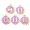 Golden Plated Alloy Enamel Charms ENAM-S118-10H-2