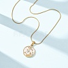 304 Stainless Steel Crystal Rhinestone Pendant Necklaces for Women NJEW-F378-01G-01-2