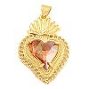 Rack Plating Brass Pendants ZIRC-L100-163G-2