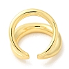 Rack Plating Brass Double Line Open Cuff Ring for Women RJEW-A016-05G-3