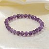 Natural Amethyst Bead Stretch Bracelets X-BJEW-K212-A-034-3
