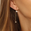 925 Sterling Silver Round Tassel Stud Earrings EJEW-D326-03G-3