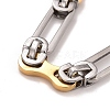 Vacuum Plating 304 Stainless Steel Oval Link Chains Necklace STAS-E160-15GP-2