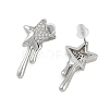 Brass Clear Cubic Zirconia Stud Earrings for Women EJEW-D280-03P-02-2