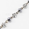 Handmade Round Glass Pearl Beads Chains for Necklaces Bracelets Making AJEW-JB00074-02-1