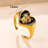 304 Stainless Steel Enamel Cuff Open Rings WG26B7E-01-5