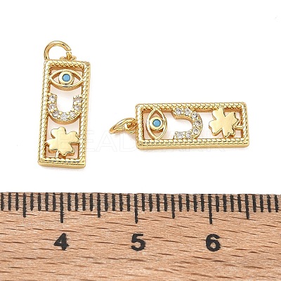 Brass Micro Pave Turquoise Cubic Zirconia Pendants CU-CBAF0F8-10G-1