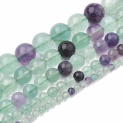 Natural Fluorite Beads Strands G-S333-4mm-006-1