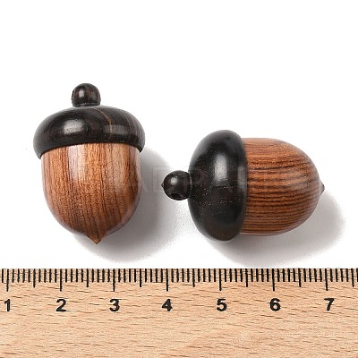 Wooden Acorn Box Jewelry Pendants WOOD-WH0022-06D-1