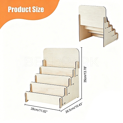 Wood Place Card Display Stands AJEW-WH0348-315-1