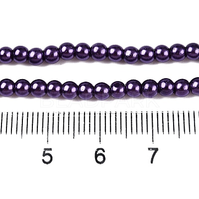 Baking Paint Pearlized Glass Pearl Round Bead Strands HY-Q003-10mm-20-1