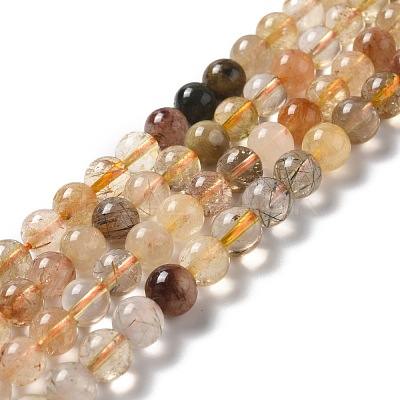 Natural Rutilated Quartz Beads Strands G-B029-B02-03-1