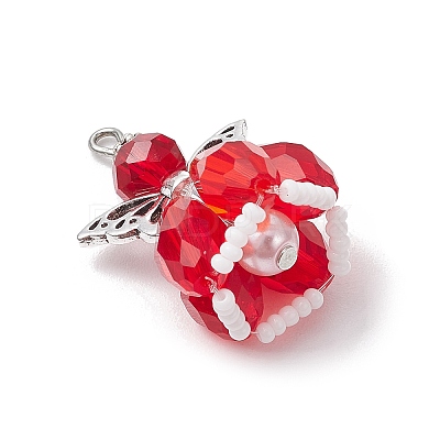 Faceted Glass Pendants PALLOY-MZ00583-05-1