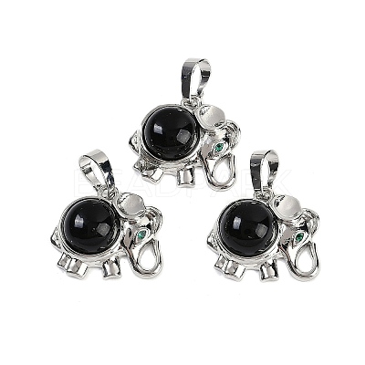Natural Obsidian Pendants G-I374-A-P09-1