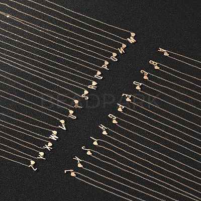 Alloy Letter Heart Pendant Necklaces for Women NJEW-FS0001-09E-1