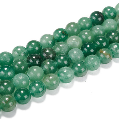 Natural Green Aventurine Beads Strands X-G-E380-02-8mm-1