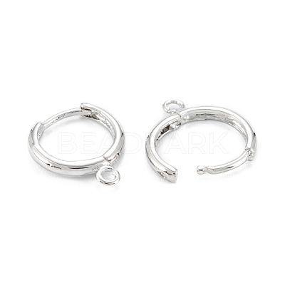 Rack Plating Brass Huggie Hoop Earrings Finding X-KK-D063-05P-1