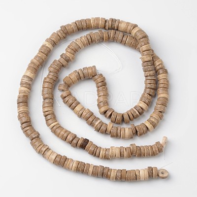Dyed Natural Coconut Disc Bead Strands X-COCB-O003-07H-1