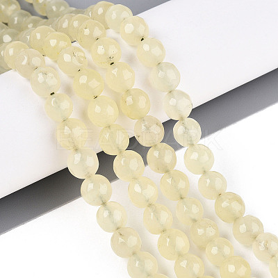 Dyed Natural White Jade Beads Strands X-G-T139-8mm-60-13-1