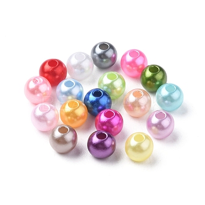 1350Pcs 18 Style Spray Painted ABS Plastic Imitation Pearl Beads OACR-YW0001-35A-1