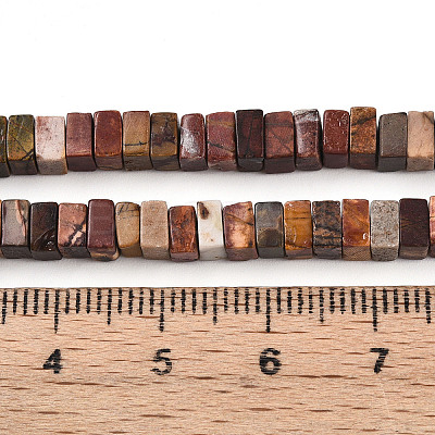 Natural Polychrome Jasper/Picasso Stone/Picasso Jasper Beads Strands G-T140-53-1