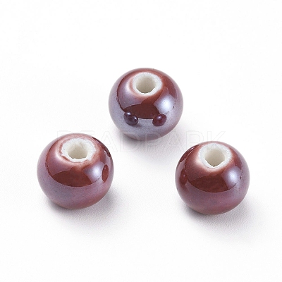 Glazed Porcelain Beads PORC-D001-10mm-25-1