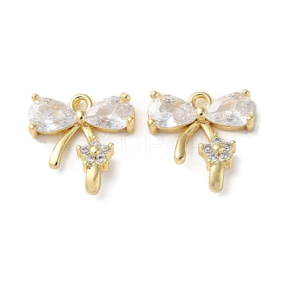 Brass Micro Pave Cubic Zirconia Pendants KK-F872-15G-01-1
